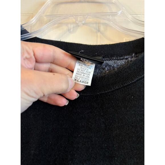 VTG Harley Davidson Men New York Café Live Hard Ride Easy Sweatshirt Black XL - Picture 6 of 6